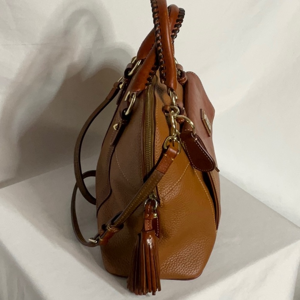 Dooney & Bourke Aubrey Pebble Leather Satchel / Shoulder Bag & Wallet, Caramel - Picture 13 of 16